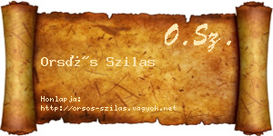 Orsós Szilas névjegykártya